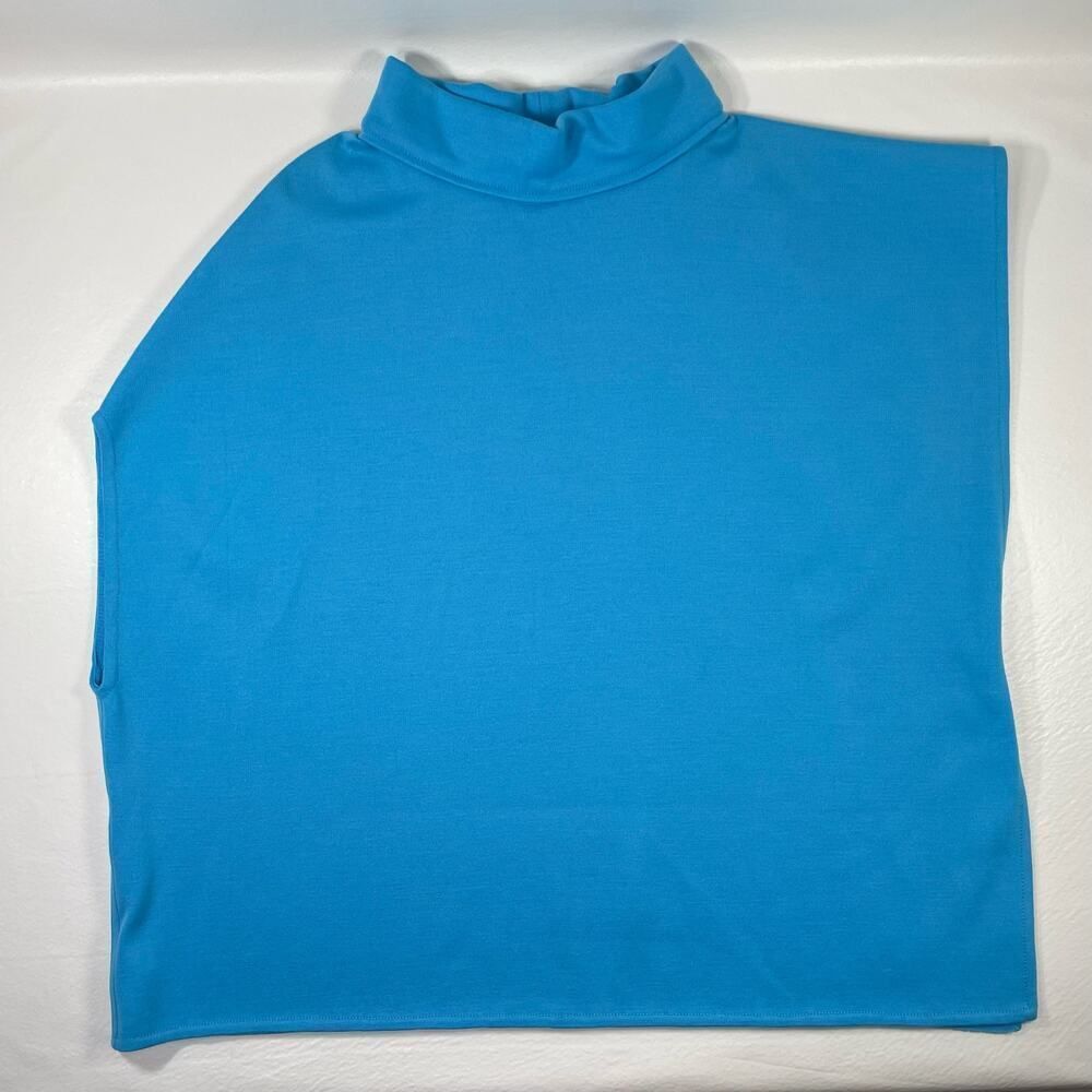 St. John Womens Medium Blue Wool Asymmetrical Wrap